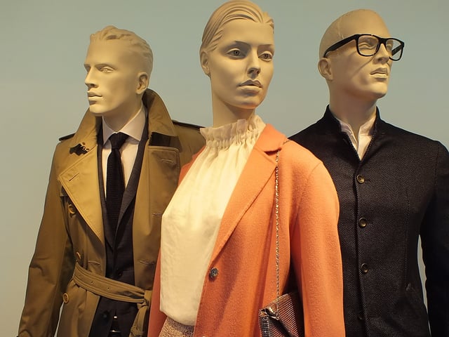 Mannequin displays can encourage shoppers to buy entire outfits rather than single items. 