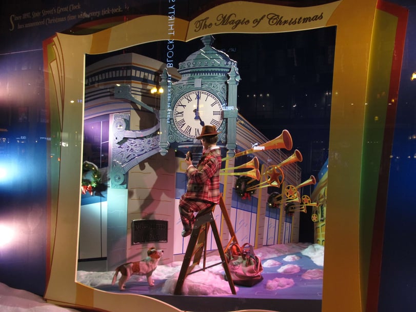 Some of the nation's biggest retailers showcase emotion, rather than products, in their Christmas displays. 