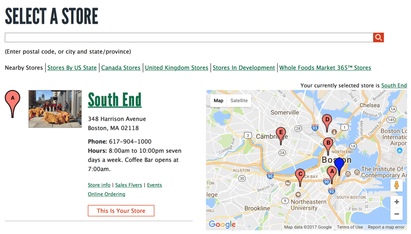You can use Whole Foods' Store Locator to get lists of the products sold in their stores around the country. 
