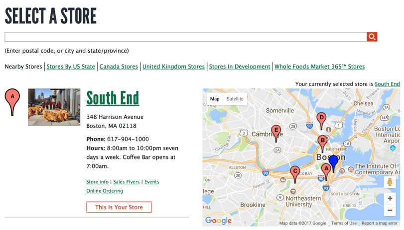 You can use Whole Foods' Store Locator to get lists of the products sold in their stores around the country. You can use Whole Foods' Store Locator to get lists of the products sold in their stores around the country.