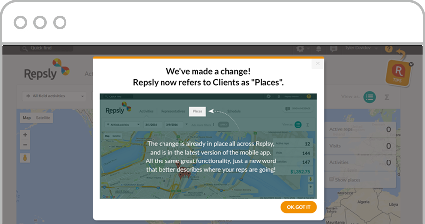 App Cues - Repsly Places App Cues - Repsly Places