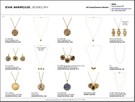 jewelry line sheet template